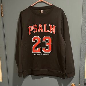 New Black and Red Psalm 23 Sweatshirt. XXL